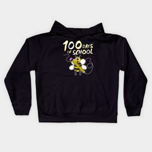 100 Days Of School Bee Wildlife Kindergarten 2022 Kids Hoodie